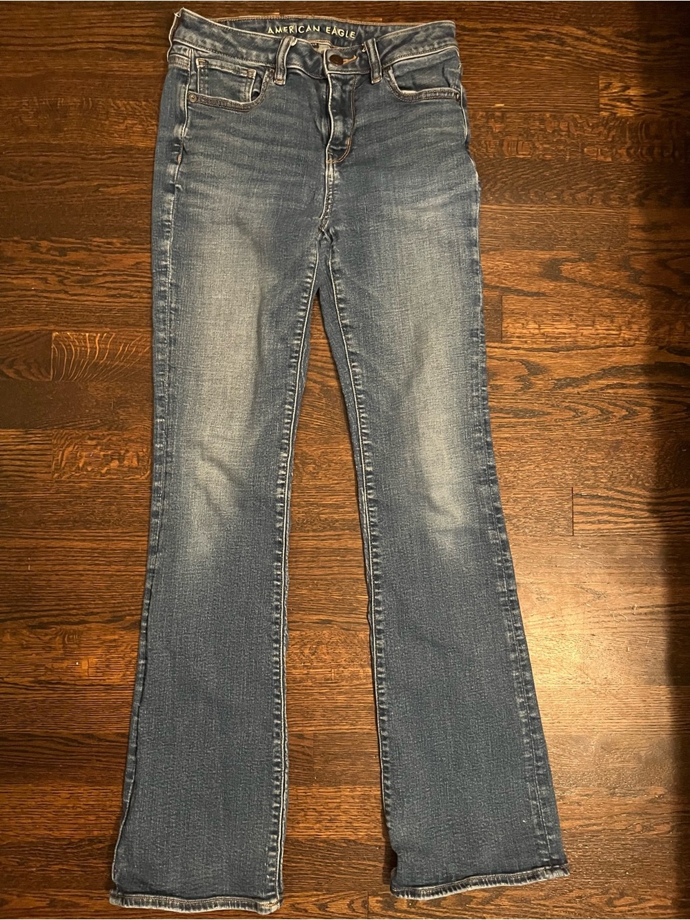 American Eagle Kick Boot Jeans Light Medium Wash Bootcut Stretch Women’s Size 2
